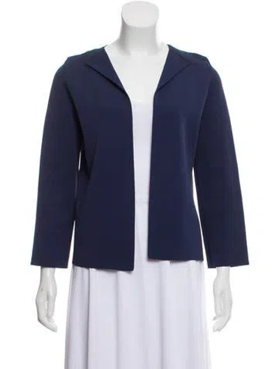 Pre-owned Calvin Klein Collection Open Front Collarless Jacket In Blue