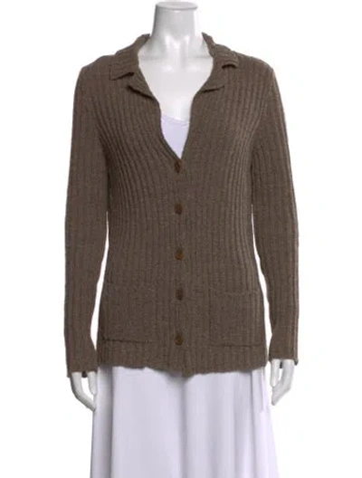 Pre-owned Calvin Klein Collection Open Front Sweater In Brown