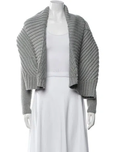 Pre-owned Calvin Klein Collection Open Front Sweater In Silver