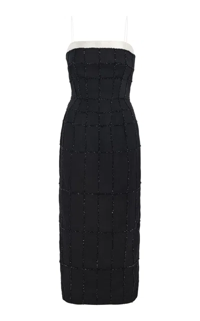 Calvin Klein Collection Paige Embellished Midi Dress In Black