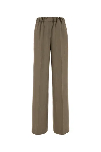 Calvin Klein Collection Cappuccino Wool Blend Fernanda Pant In Gray