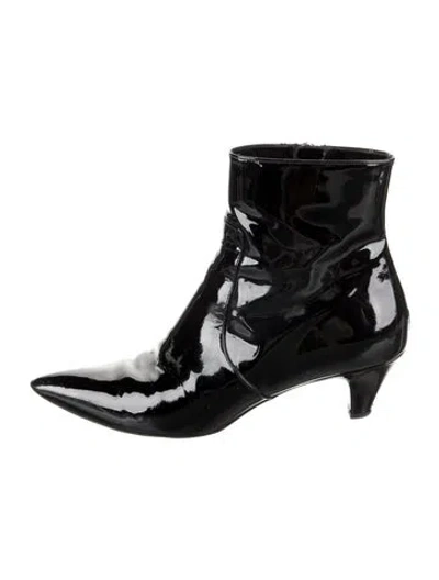 Pre-owned Calvin Klein Collection Patent Leather Boots In Black