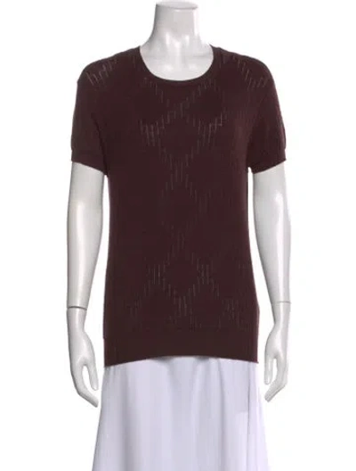 Pre-owned Calvin Klein Collection Patterned Crew Neck Top In Brown