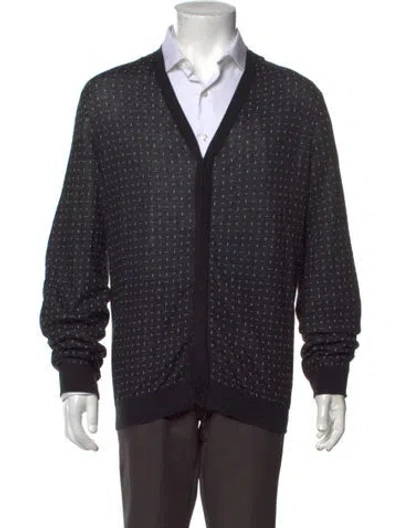 Pre-owned Calvin Klein Collection Patterned V-neck Cardigan In Multicolor