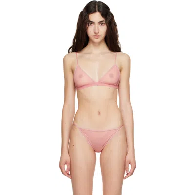 Calvin Klein Collection Pink Ruby Triangle Bralette In Sakura