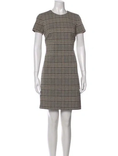 Pre-owned Calvin Klein Collection Plaid Print Mini Dress In Multi