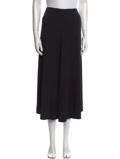 Pre-owned Calvin Klein Collection Pleated Accents Midi Length Skirt In Black