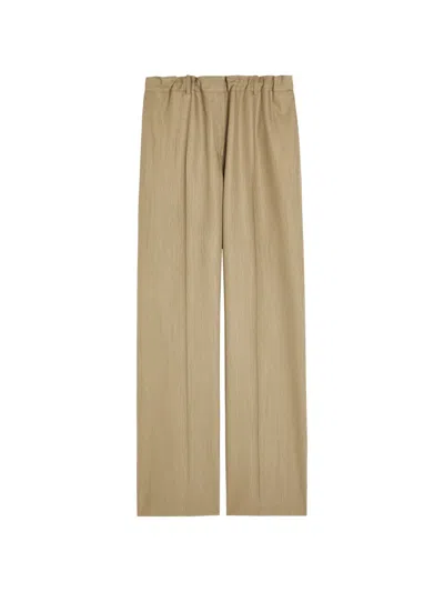 Calvin Klein Collection Pleated Straight-leg Trousers In Green