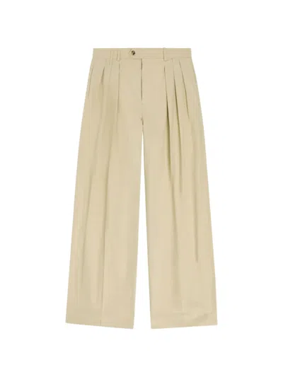 Calvin Klein Collection Pleated Wide-leg Trousers In Neutral