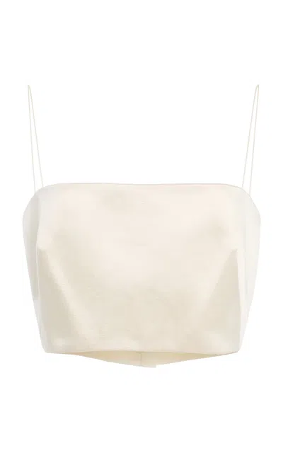 Calvin Klein Collection Prairie Cropped Top In Metallic