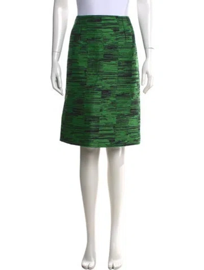 Pre-owned Calvin Klein Collection Printed Knee-length Skirt In Green
