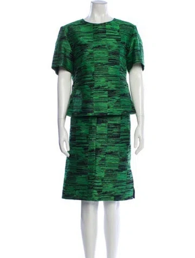 Pre-owned Calvin Klein Collection Printed Top In Green