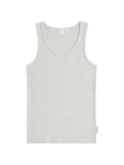 Calvin Klein Collection Ribbed-knit Tank Top In Gray