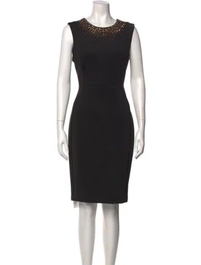 Pre-owned Calvin Klein Collection Scoop Neck Knee-length Dress In Black