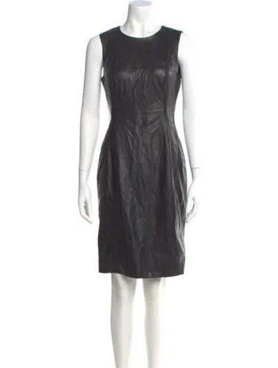 Pre-owned Calvin Klein Collection Scoop Neck Knee-length Dress In Black