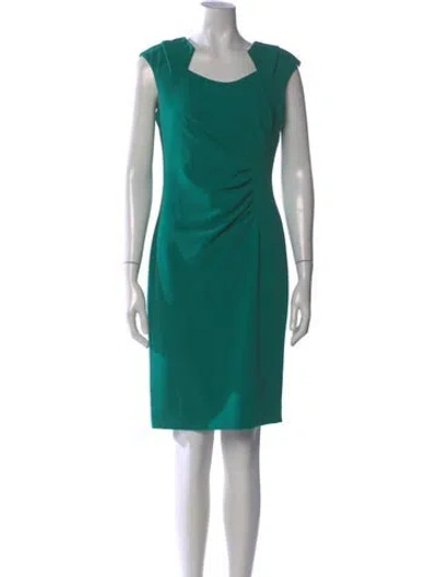 Pre-owned Calvin Klein Collection Scoop Neck Knee-length Dress In Green