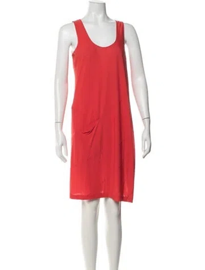Pre-owned Calvin Klein Collection Scoop Neck Knee-length Dress In Red