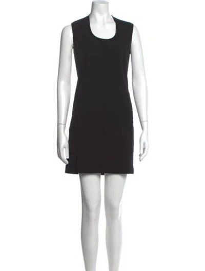 Pre-owned Calvin Klein Collection Scoop Neck Mini Dress In Black
