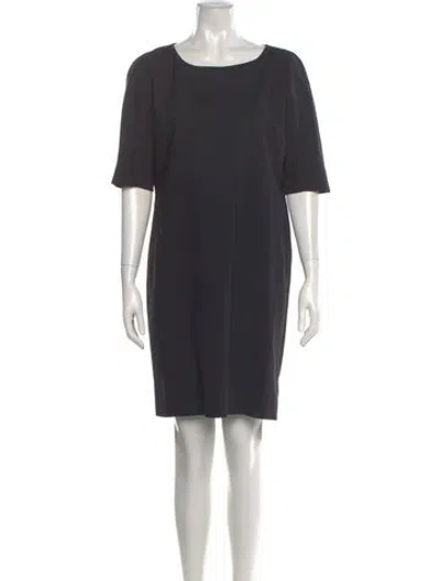 Pre-owned Calvin Klein Collection Scoop Neck Mini Dress In Gray