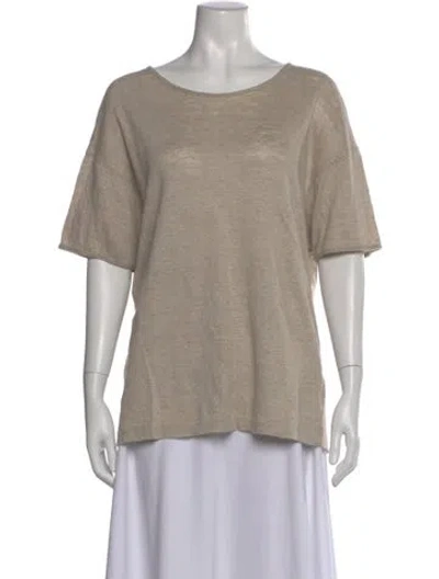 Pre-owned Calvin Klein Collection Scoop Neck Short Sleeve T-shirt In Neutral