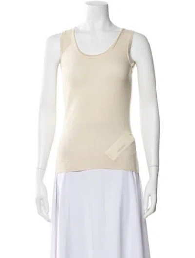 Pre-owned Calvin Klein Collection Scoop Neck Sleeveless Top In Neutrals