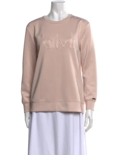 Pre-owned Calvin Klein Collection Scoop Neck Sweater In Pink
