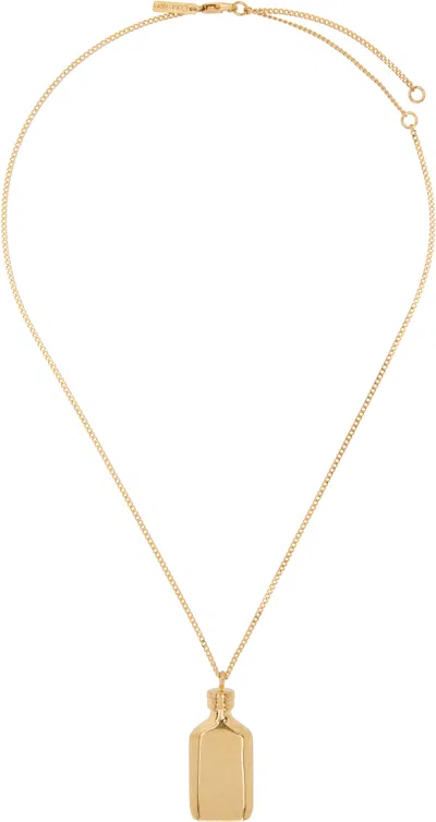Calvin Klein Collection Short Ck One Charm Necklace In Gold