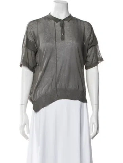 Pre-owned Calvin Klein Collection Short Sleeve Polo In Gray
