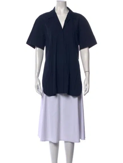 Pre-owned Calvin Klein Collection Short Sleeve Top In Blue