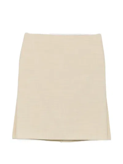 Calvin Klein Collection Side-slit Mini Skirt In Neutral