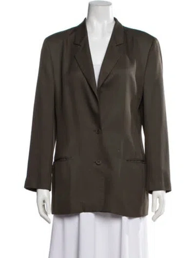 Pre-owned Calvin Klein Collection Silk Blazer In Green