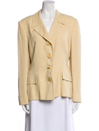 Pre-owned Calvin Klein Collection Silk Blazer In Neutral