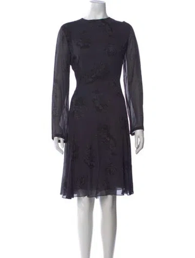 Pre-owned Calvin Klein Collection Silk Knee-length Dress In Blue