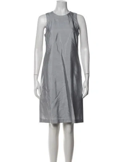 Pre-owned Calvin Klein Collection Silk Knee-length Dress In Grey
