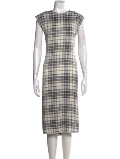 Pre-owned Calvin Klein Collection Silk Knee-length Dress In White