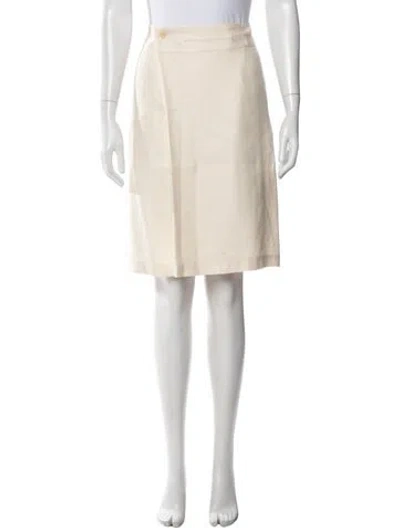 Pre-owned Calvin Klein Collection Silk Knee-length Skirt In Green