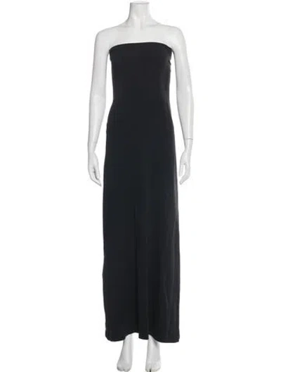 Pre-owned Calvin Klein Collection Silk Long Dress In Gray