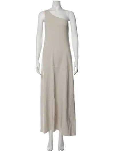 Pre-owned Calvin Klein Collection Silk Long Dress In Neutral
