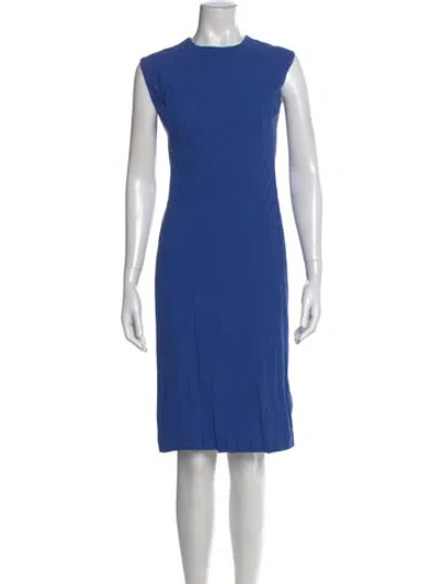 Pre-owned Calvin Klein Collection Silk Midi Length Dress In Blue