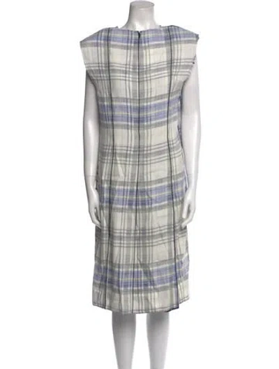 Pre-owned Calvin Klein Collection Silk Midi Length Dress In Multi
