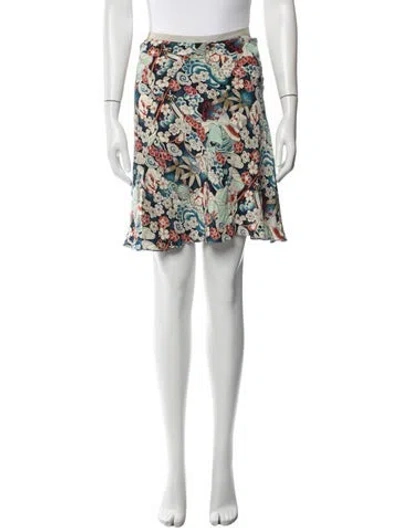 Pre-owned Calvin Klein Collection Silk Mini Skirt In Multi