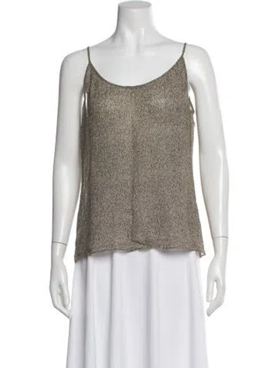 Pre-owned Calvin Klein Collection Silk Patterned Top In Neutral