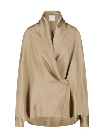 Calvin Klein Collection Seidenhemd In Beige