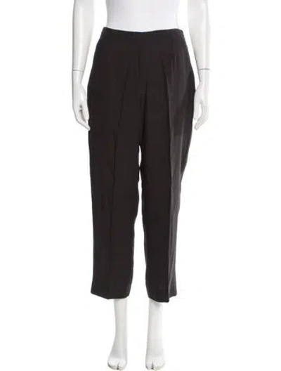 Pre-owned Calvin Klein Collection Silk Straight Leg Pants In Black