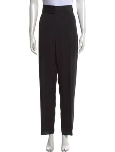 Pre-owned Calvin Klein Collection Silk Straight Leg Pants W/ Tags In Black