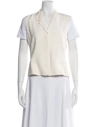 Pre-owned Calvin Klein Collection Silk Vest In White