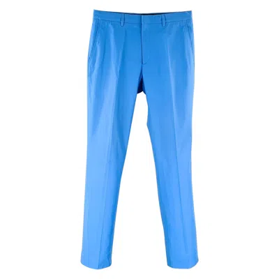 Pre-owned Calvin Klein Collection Size 31 Blue Cotton Flat Front Dress Pants