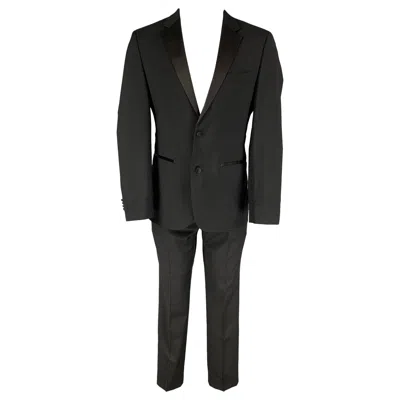 Pre-owned Calvin Klein Collection Size 36 Black Wool Notch Lapel Tuxedo Suit