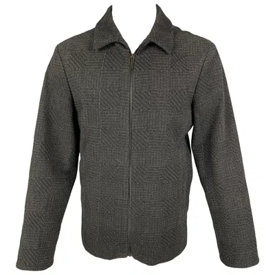 Pre-owned Calvin Klein Collection Size 38 Charcoal Black Textured Wool / Cashmere Jacket