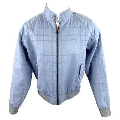 Pre-owned Calvin Klein Collection Size 38 Light Blue Stitched Cotton/acrylic Zip Up Jacket